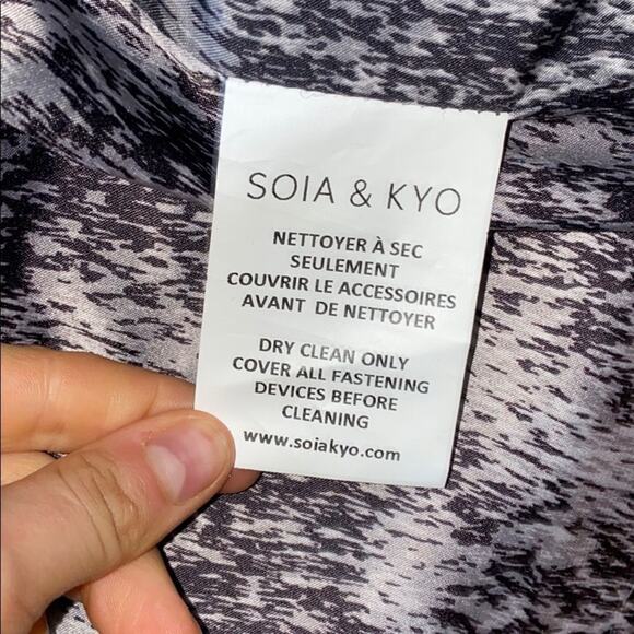 Soia & Kyo Dark Gray Wool Coat with Faux Fur Collar | Sz S - Picture 4 of 4